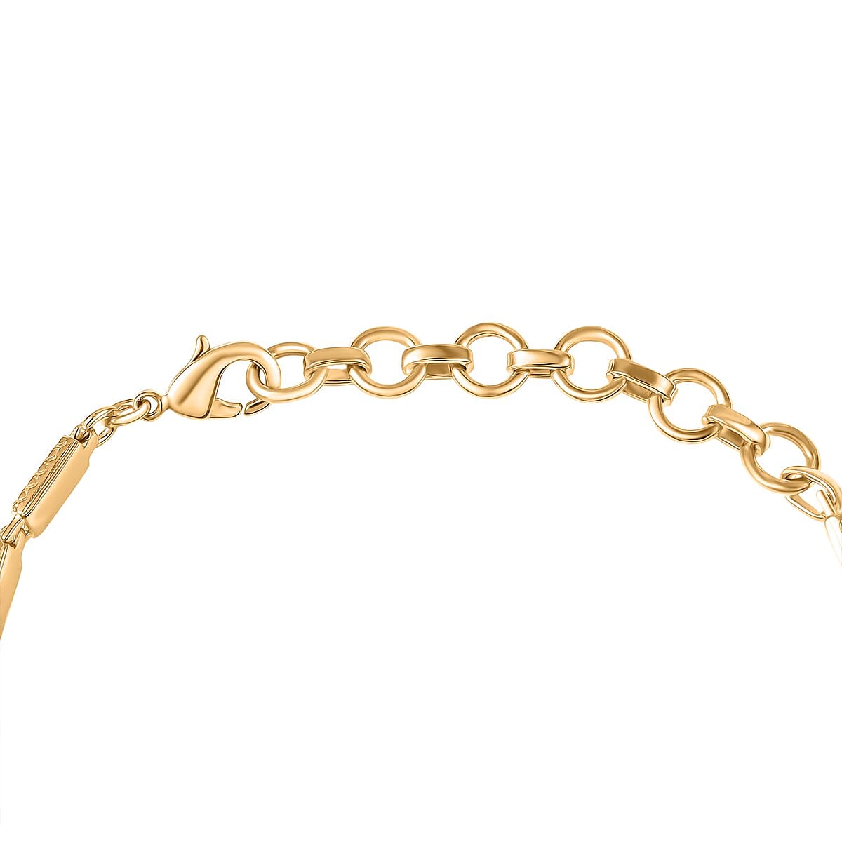 EverTrue Bronzella Collection Rectangular Dragon Scale Link Bracelet in 18K YG Plated Bronze (6.50-8.0In) image number 3