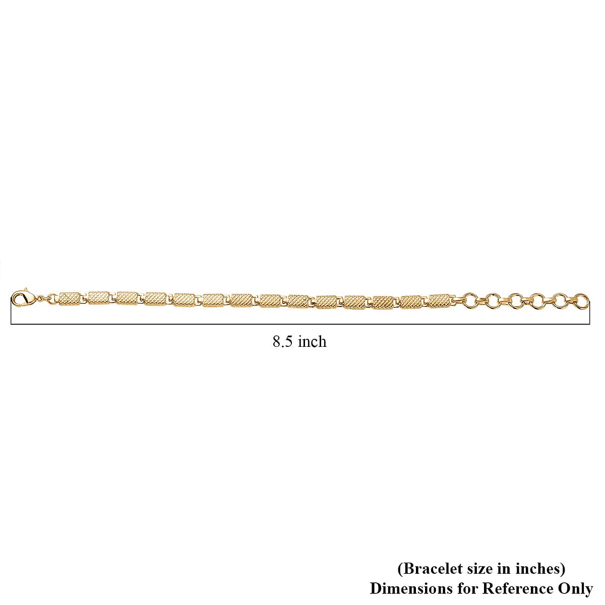 EverTrue Bronzella Collection Rectangular Dragon Scale Link Bracelet in 18K YG Plated Bronze (6.50-8.0In) image number 4