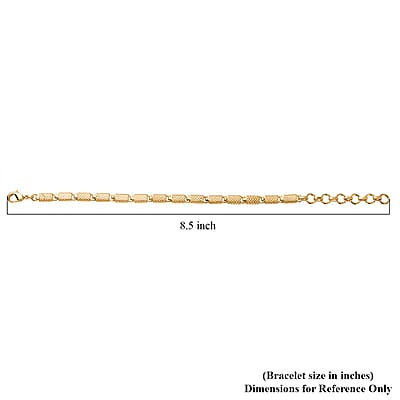 EverTrue Bronzella Collection Rectangular Dragon Scale Link Bracelet in 18K YG Plated Bronze (6.50-8.0In)