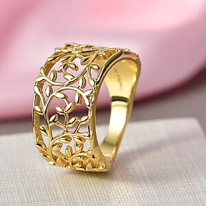 EverTrue Bronzella Collection Leaf Whisper Ring in 18K YG Plated Bronze (Size 5.0)