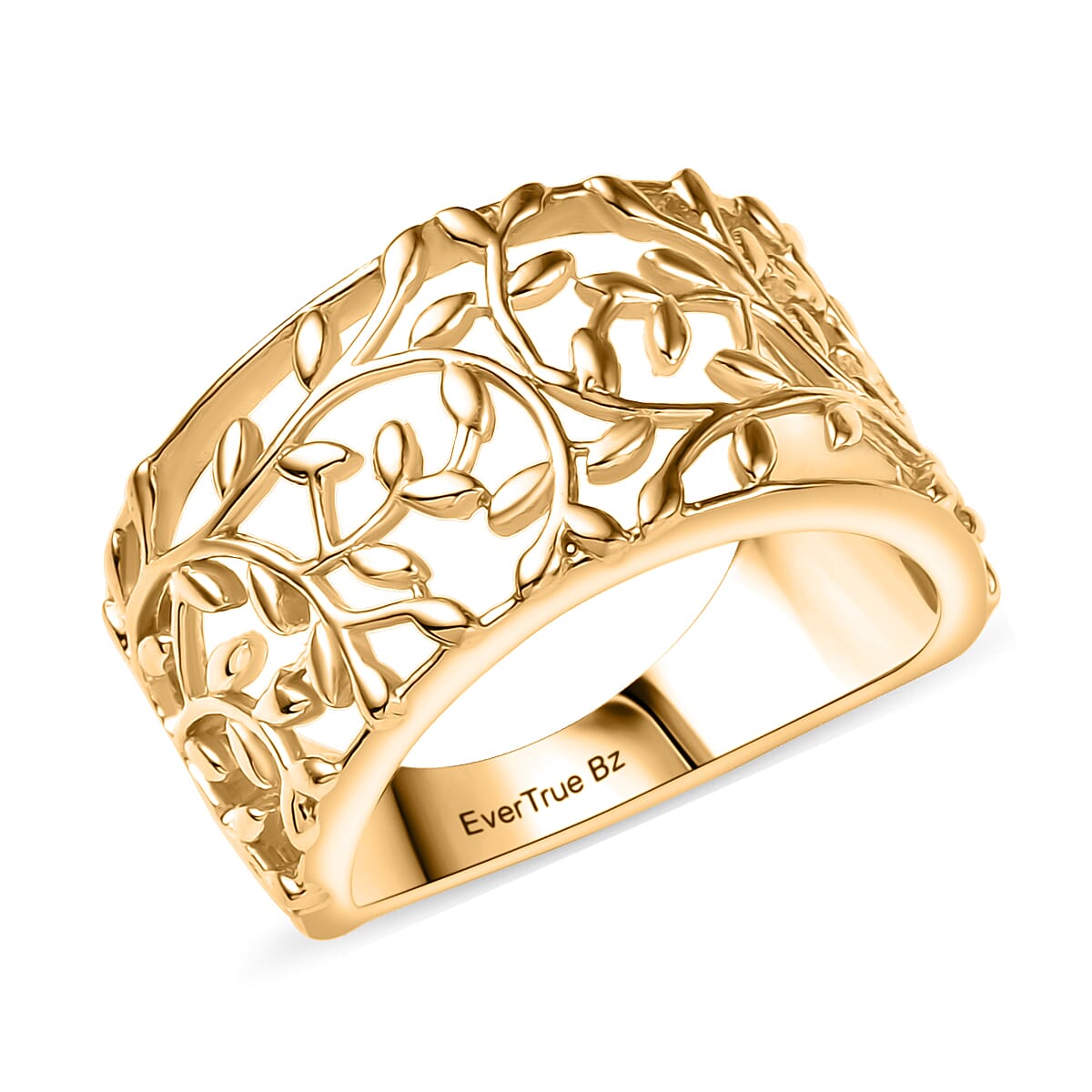 EverTrue Bronzella Collection Leaf Whisper Ring in 18K YG Plated Bronze (Size 7.0)
