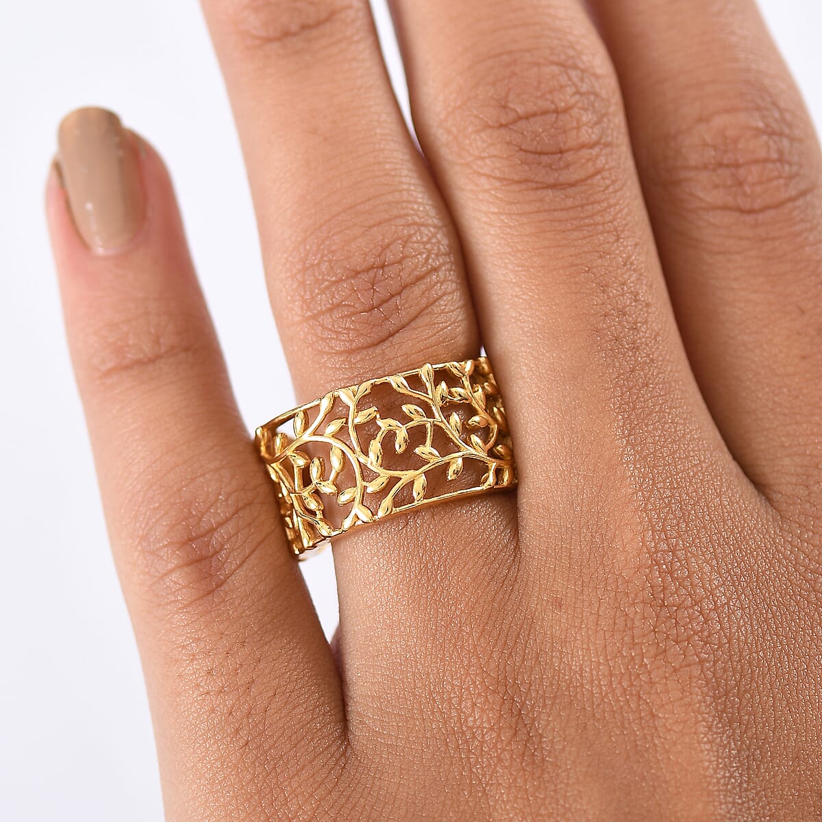 EverTrue Bronzella Collection Leaf Whisper Ring in 18K YG Plated Bronze (Size 7.0) image number 2