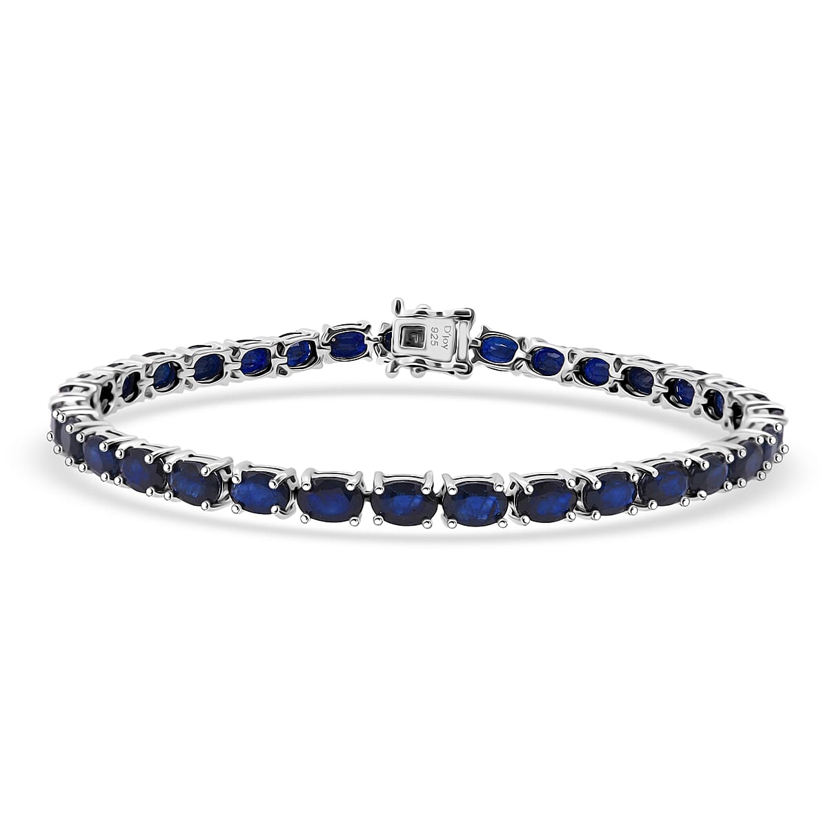 D'Joy Kanchanaburi Blue Sapphire (DF) 15.60 ctw Regal Symphony Bracelet in Rhodium Over Sterling Silver (6.50 In) image number 0