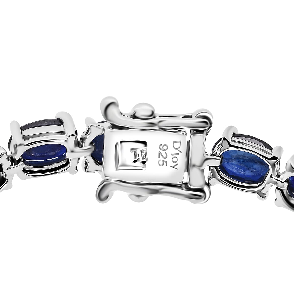 D'Joy Kanchanaburi Blue Sapphire (DF) 15.60 ctw Regal Symphony Bracelet in Rhodium Over Sterling Silver (6.50 In) image number 3
