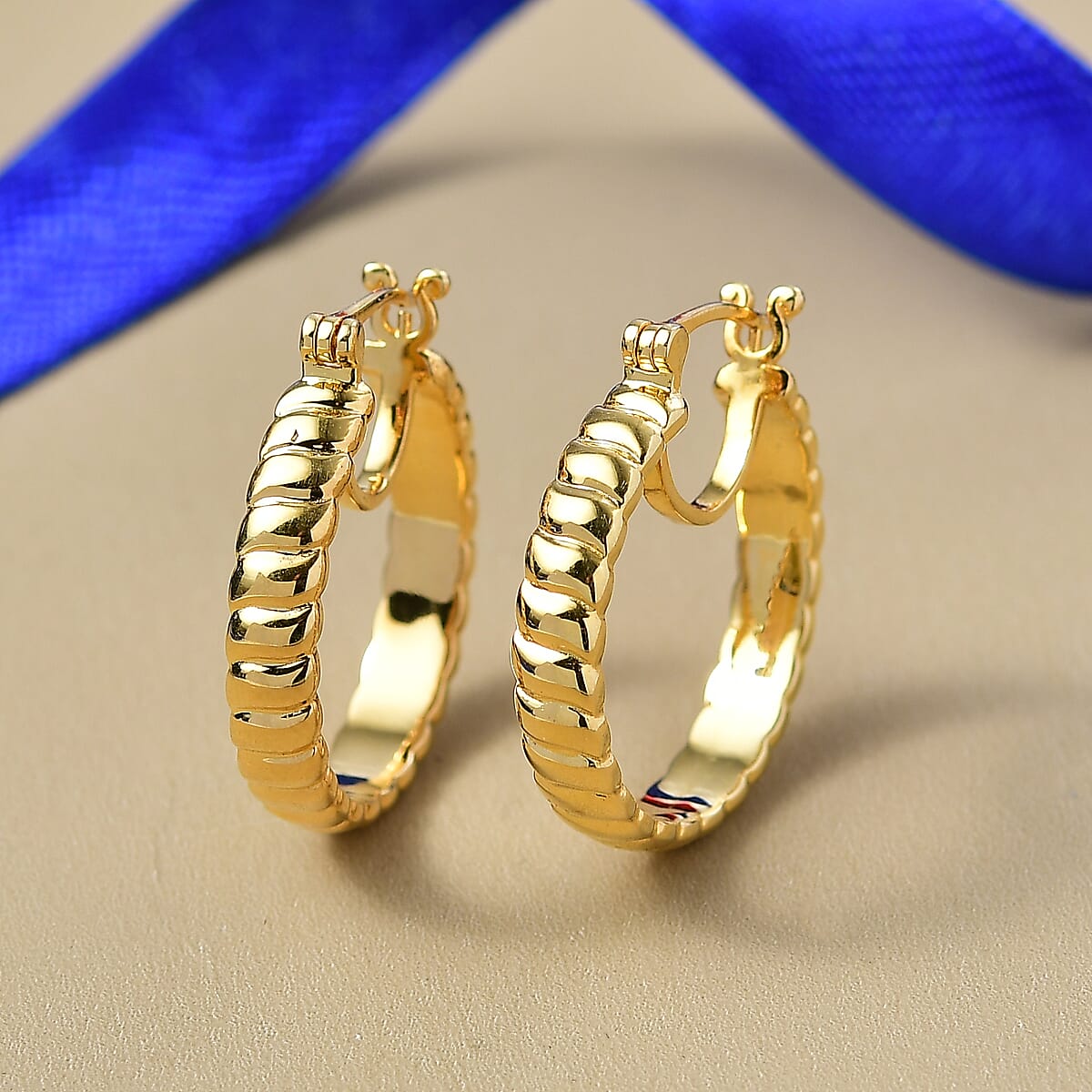 EverTrue Full Hoop Earrings 18K YG Plated Bronze image number 1