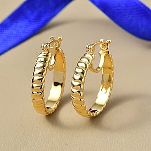 EverTrue Bronzella Collection Twisted Rope Hoop Earrings 18K YG Plated Bronze