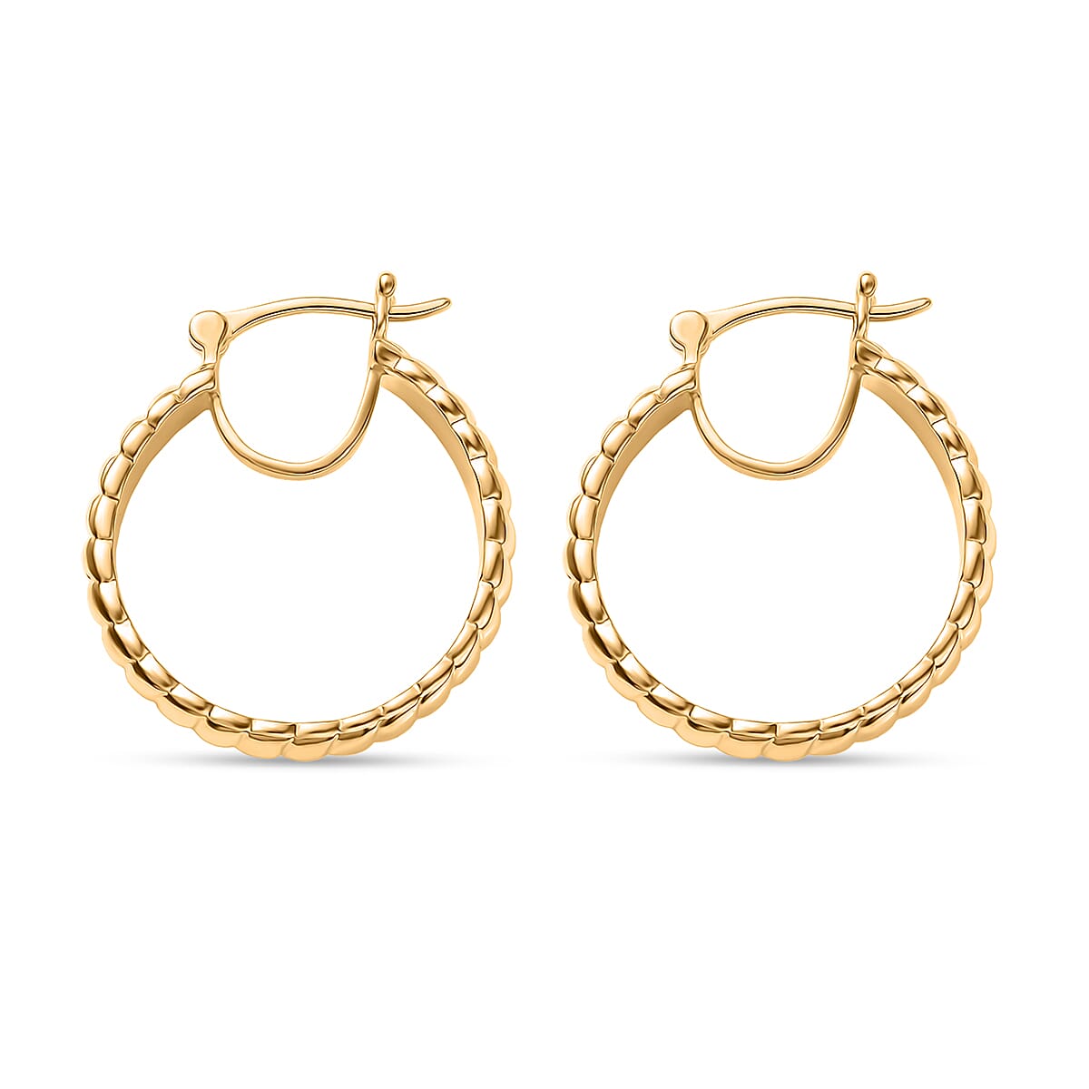 EverTrue Full Hoop Earrings 18K YG Plated Bronze image number 3
