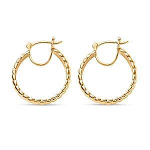 EverTrue Bronzella Collection Twisted Rope Hoop Earrings 18K YG Plated Bronze