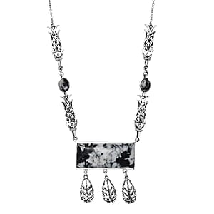 D'Joy Passport to Israel Artisan Crafted White Buffalo 42.50 ctw Necklace in Sterling Silver 18 Inches