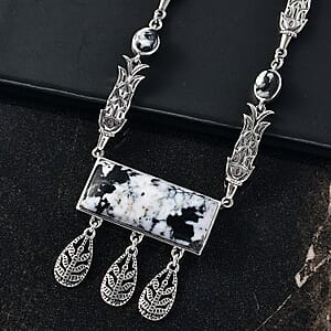 D'Joy Passport to Israel Artisan Crafted White Buffalo 42.50 ctw Necklace in Sterling Silver 18 Inches