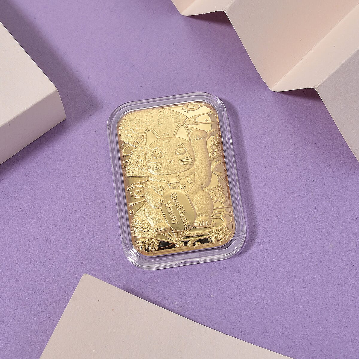 Doorbuster 24K Golden Lucy Money Cat Emboss Sheet 31x45.5mm 10mg image number 1