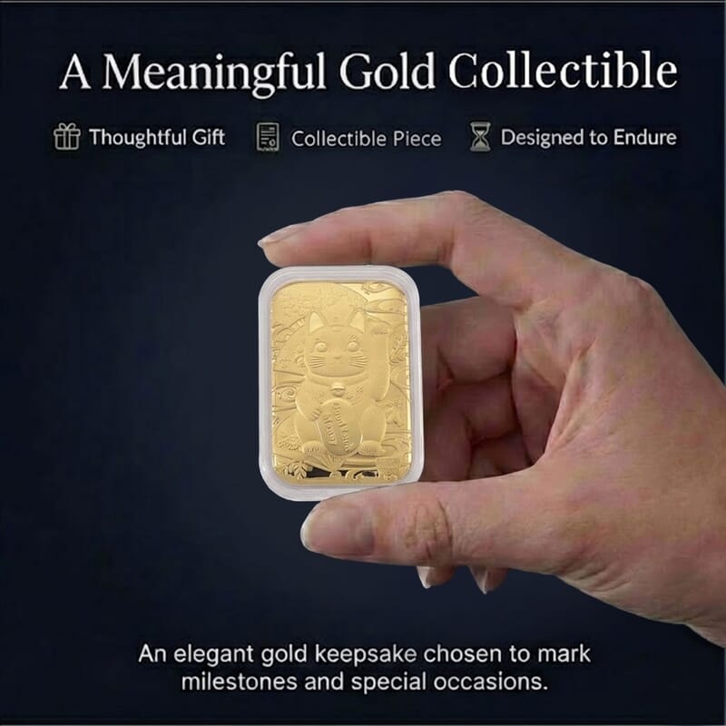 Lucy Money Cat 24k Gold Embossed Sheet 10mg