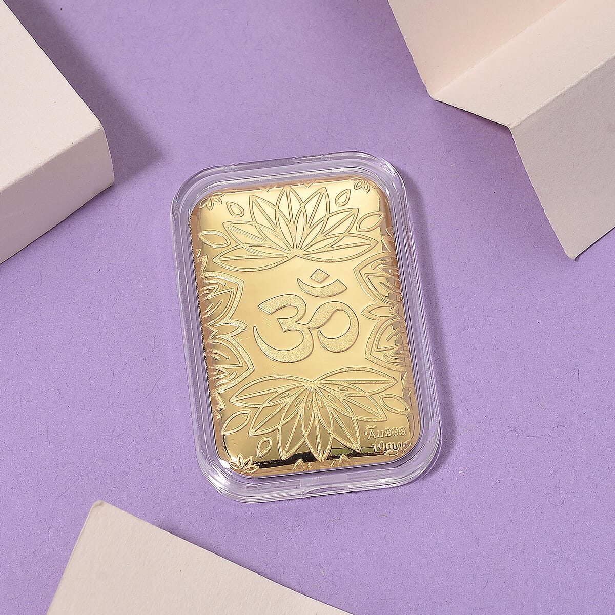 Doorbuster 24K Golden Chakras Om Luminous Lotus Emboss Sheet 10mg image number 1