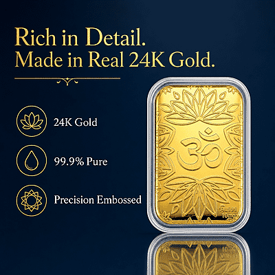 24K Golden Chakras Om Luminous Lotus Emboss Sheet 10mg (31x45.5mm) - Product card gallery slide 2 (10178270789945)