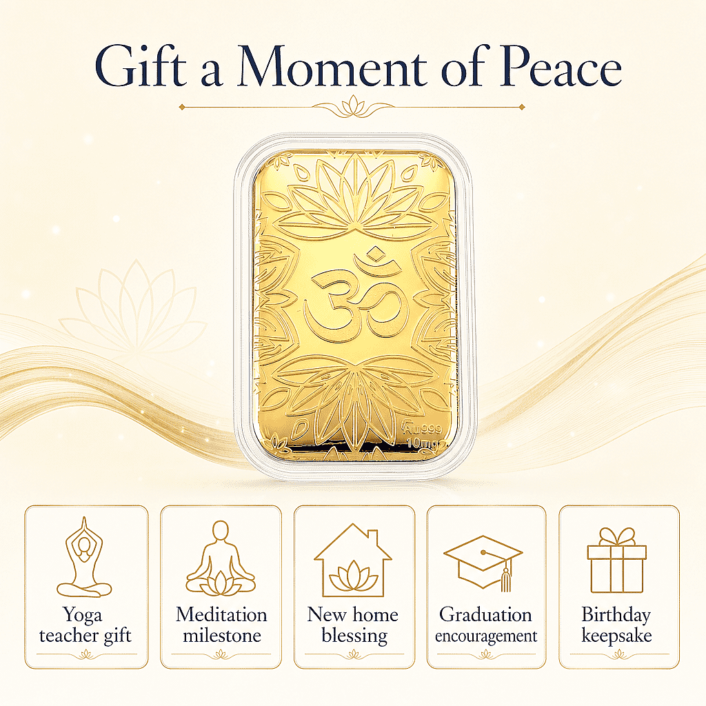 Chakras Om Lotus 24k Gold Embossed Sheet 10mg