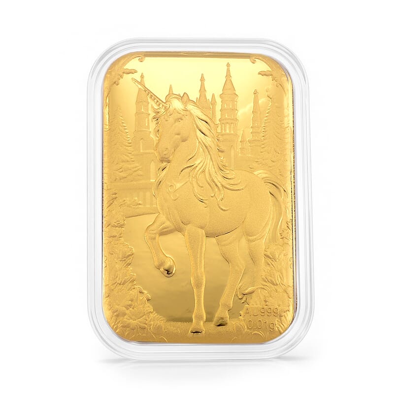 24K Yellow Gold Unicorn Embossed Sheet (31x45.5mm) 10mg