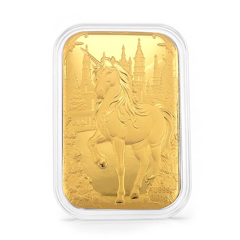 24K Yellow Gold Unicorn Embossed Sheet (31x45.5mm) 10mg