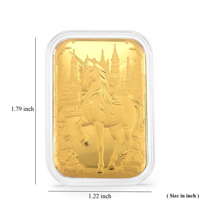 24K Yellow Gold Unicorn Embossed Sheet (31x45.5mm) 10mg
