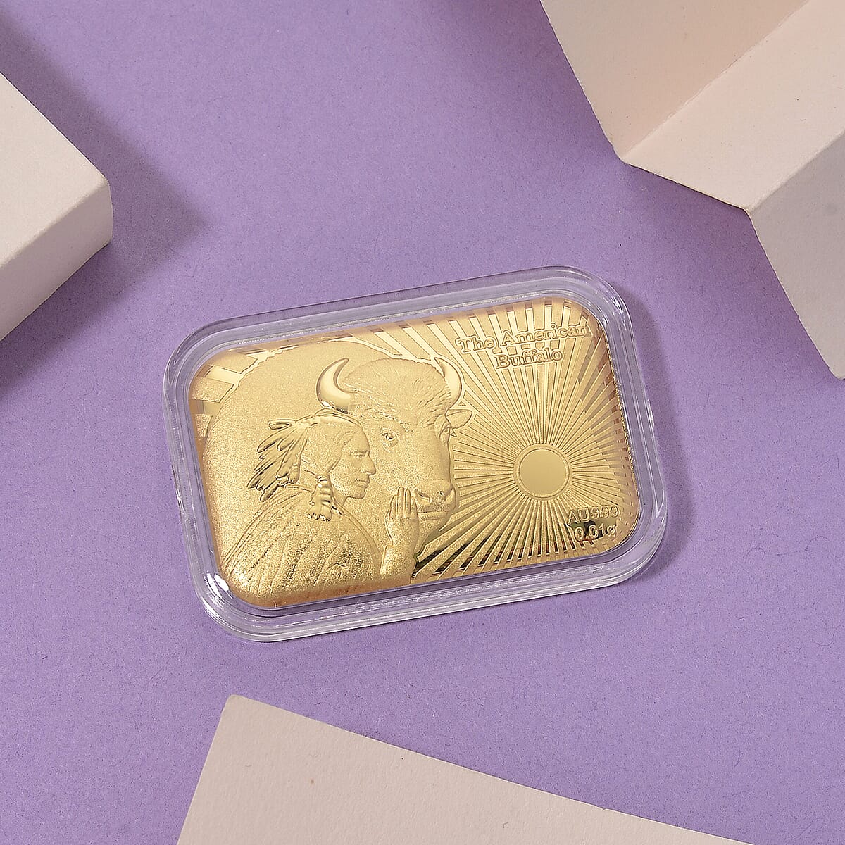 24K Yellow Golden The American Buffalo Legacy Emboss Sheet 10mg image number 1