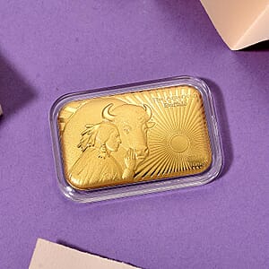 24K Gold American Buffalo - Legacy of Strength Embossed Sheet (31x45.5mm) 10mg