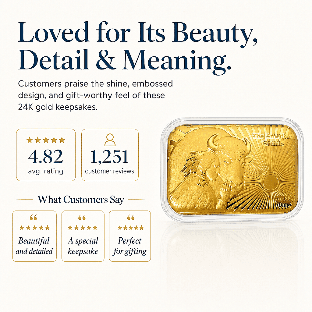 American Buffalo 24k Gold Embossed Sheet 10mg
