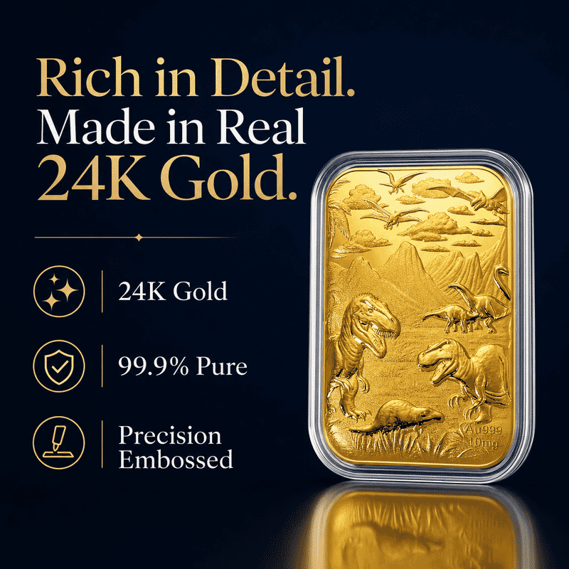 Dinosaurs 24k Gold Embossed Sheet 10mg