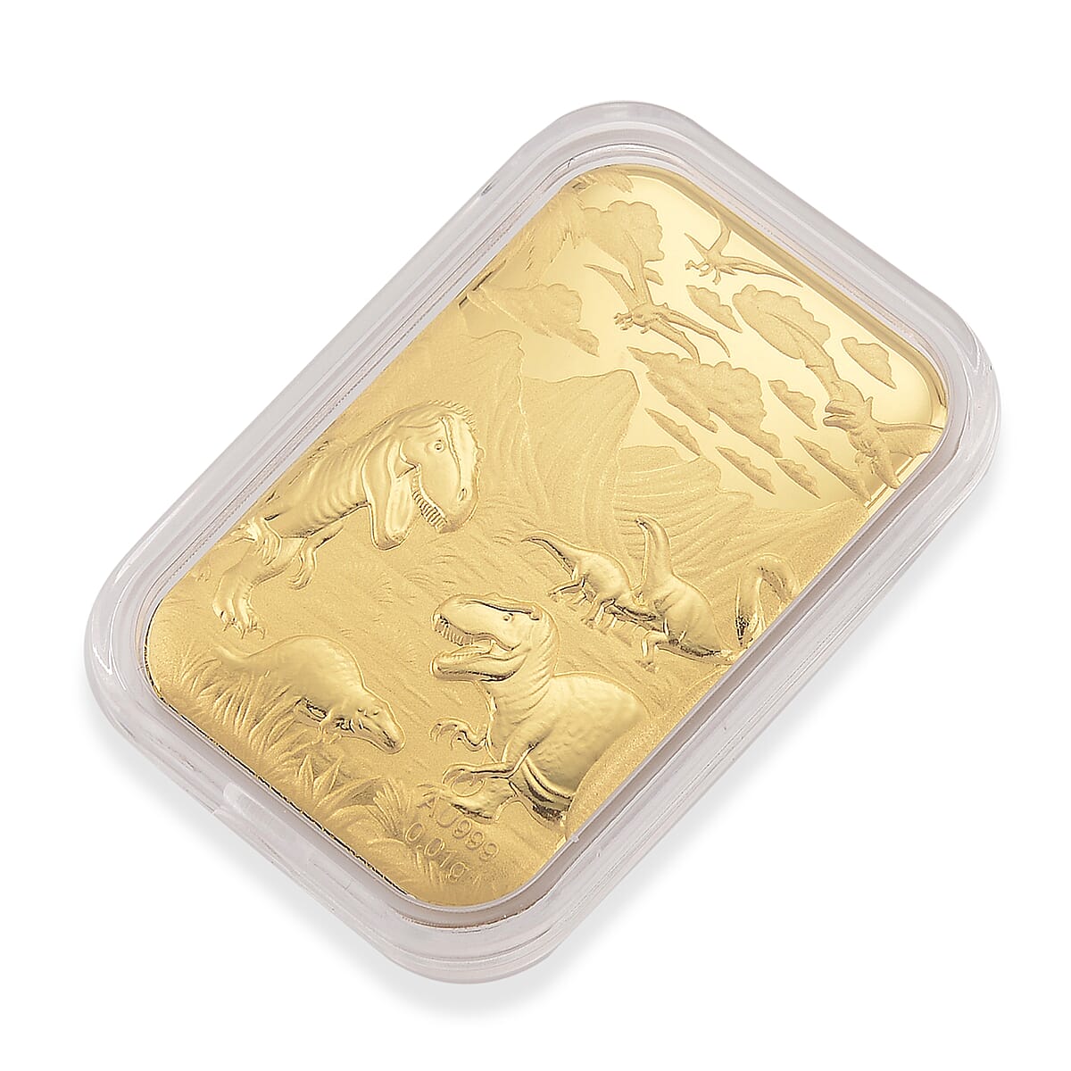 24K Yellow Golden Jurassic Age of Dinosaurs Emboss Sheet 10mg image number 2