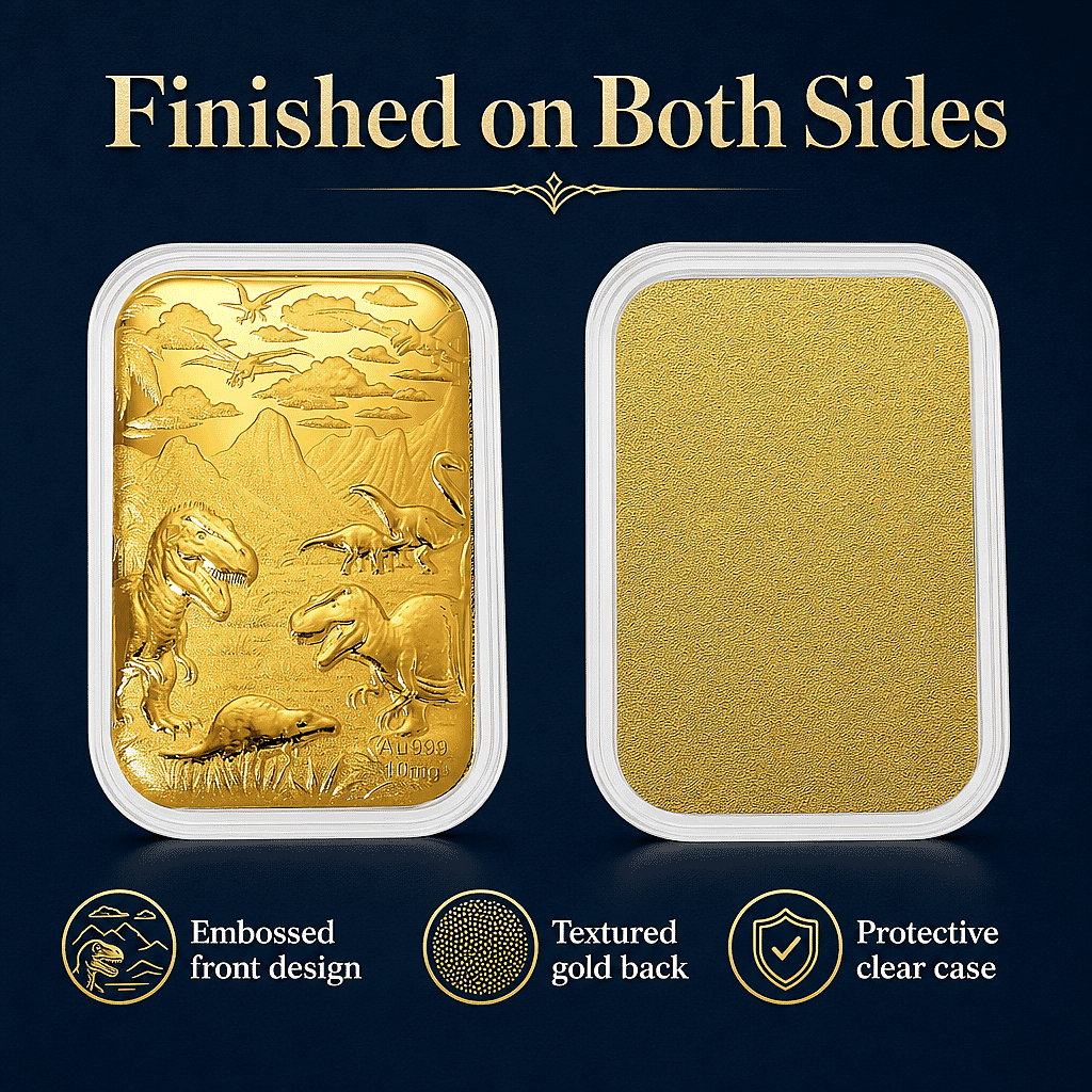 Dinosaurs 24k Gold Embossed Sheet 10mg (Custom Light Display Box Free with Purchase)