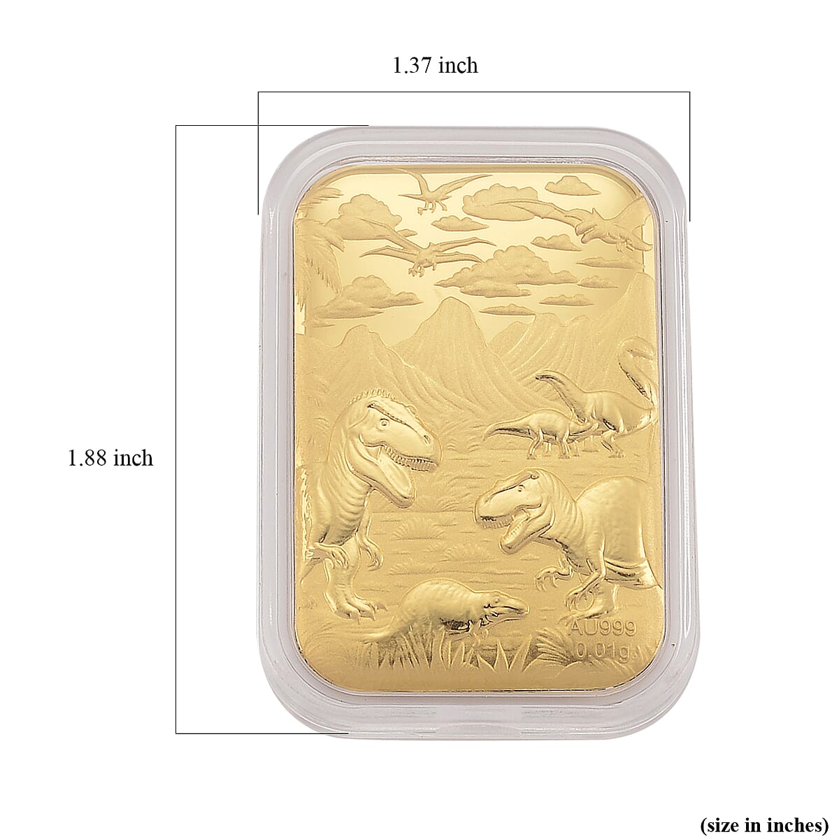 24K Yellow Golden Jurassic Age of Dinosaurs Emboss Sheet 10mg image number 4