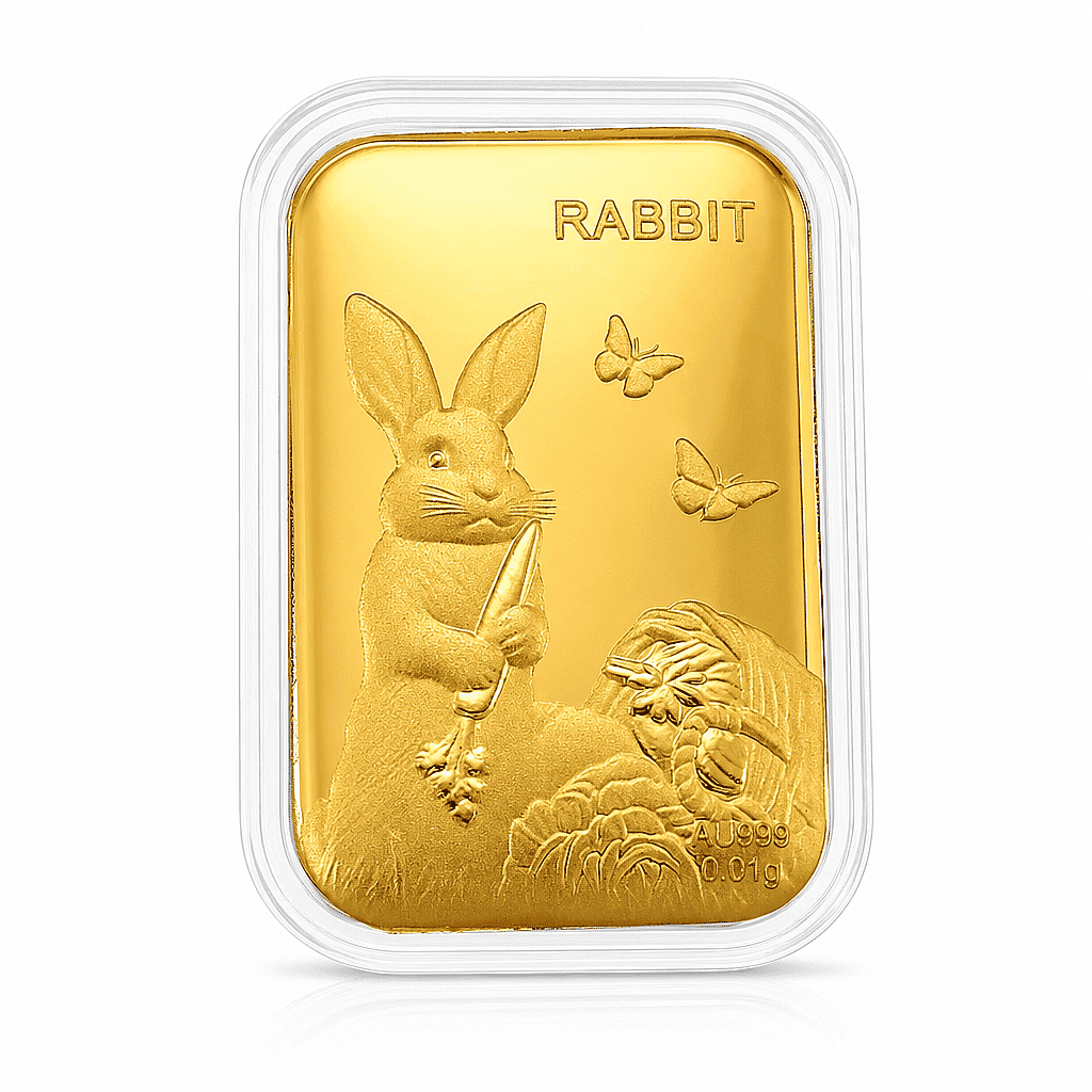 Lunar Rabbit 24k Gold Embossed Sheet 10mg