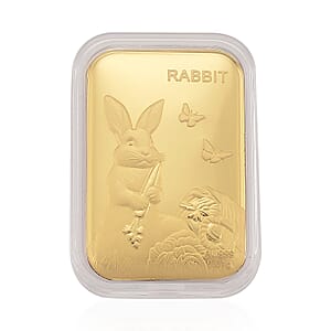 24K Yellow Golden Lunar Rabbit Emboss Sheet 10mg