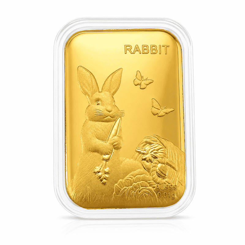 Lunar Rabbit 24k Gold Embossed Sheet 10mg