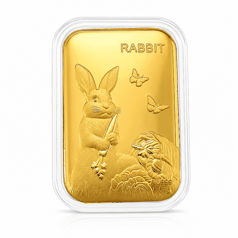 Lunar Rabbit 24k Gold Embossed Sheet 10mg