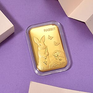 24K Yellow Golden Lunar Rabbit Emboss Sheet 10mg