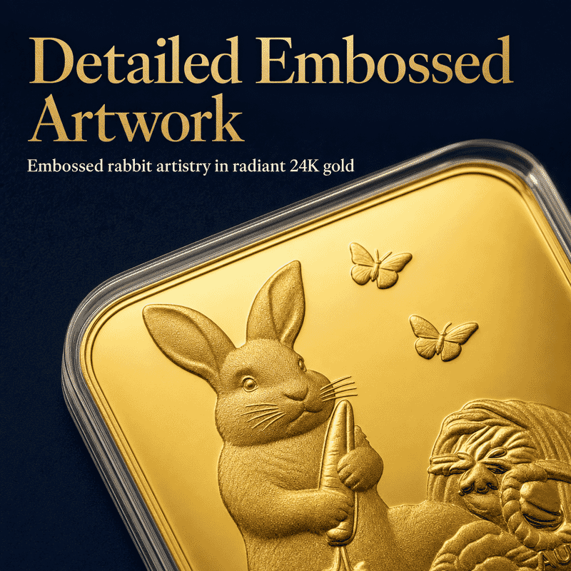 Lunar Rabbit 24k Gold Embossed Sheet 10mg