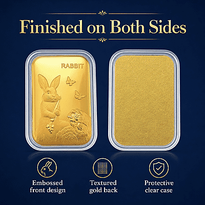 Lunar Rabbit 24k Gold Embossed Sheet 10mg