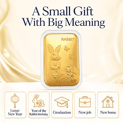Lunar Rabbit 24k Gold Embossed Sheet 10mg