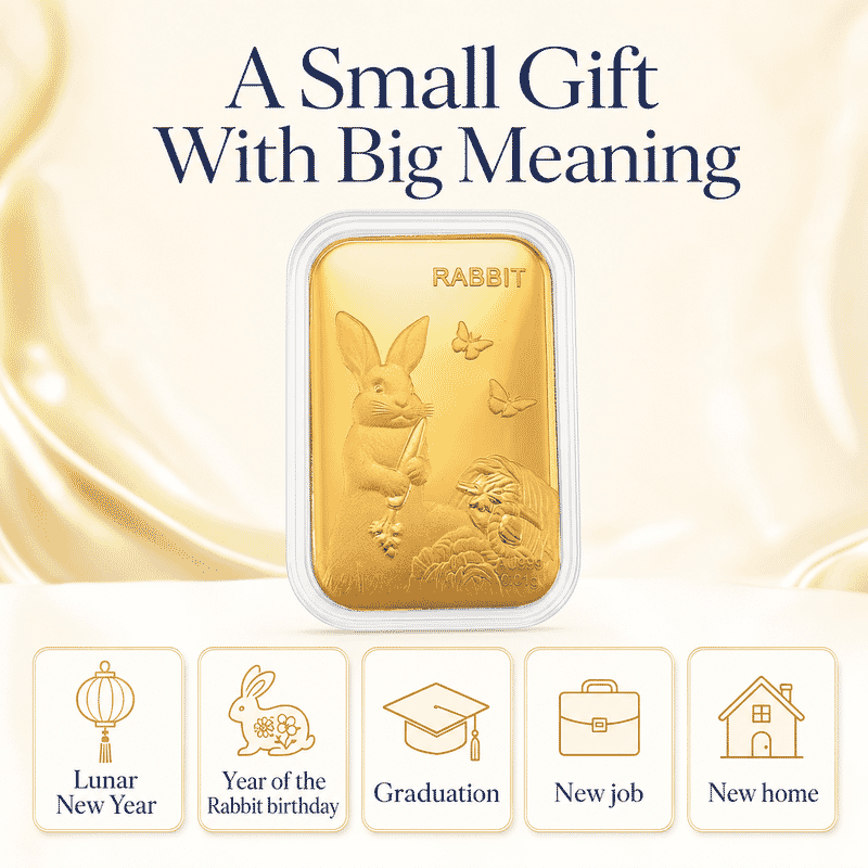 Lunar Rabbit 24k Gold Embossed Sheet 10mg