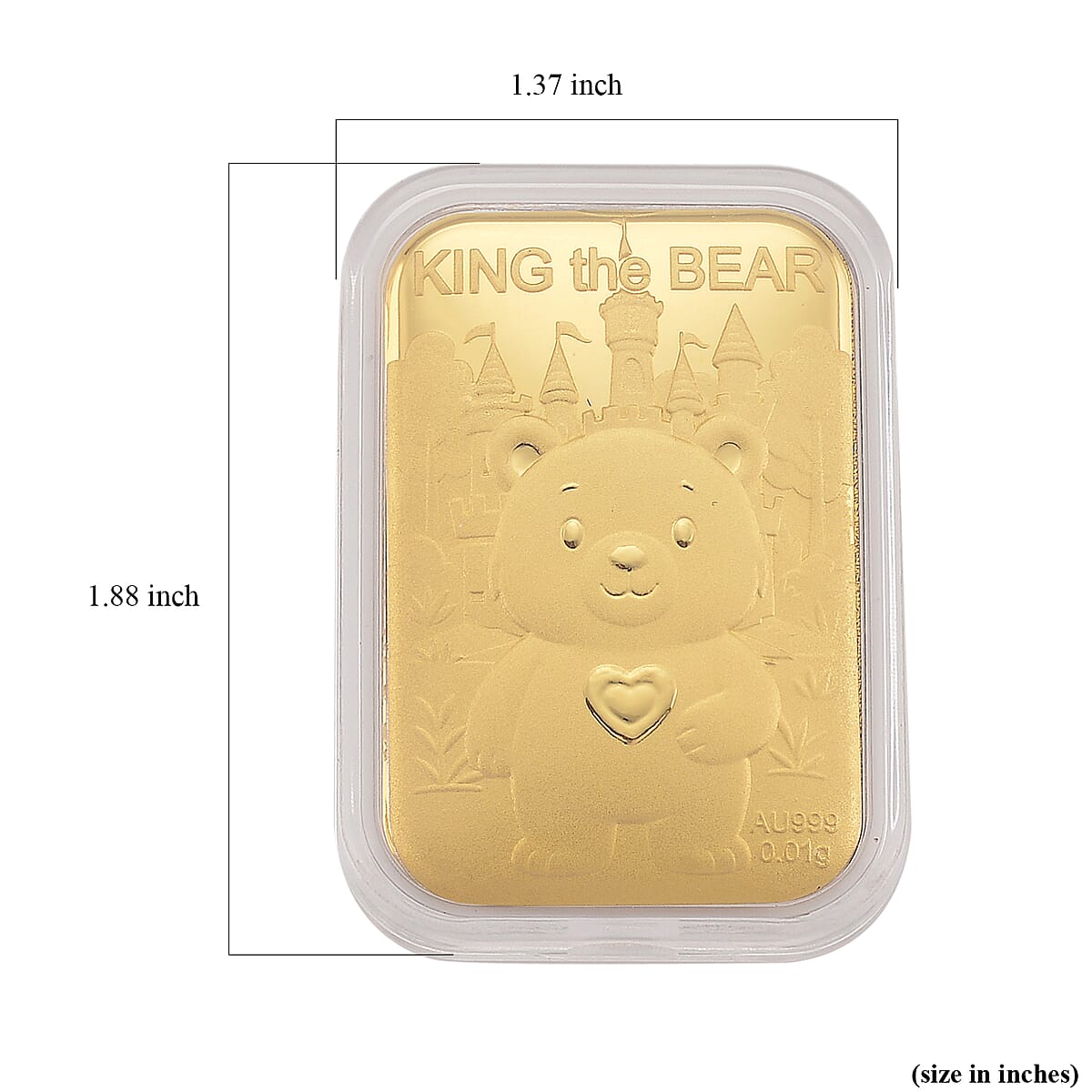 24K Yellow Golden King of Bear Emboss Sheet 10mg (Del. in 7-10 Days) image number 4