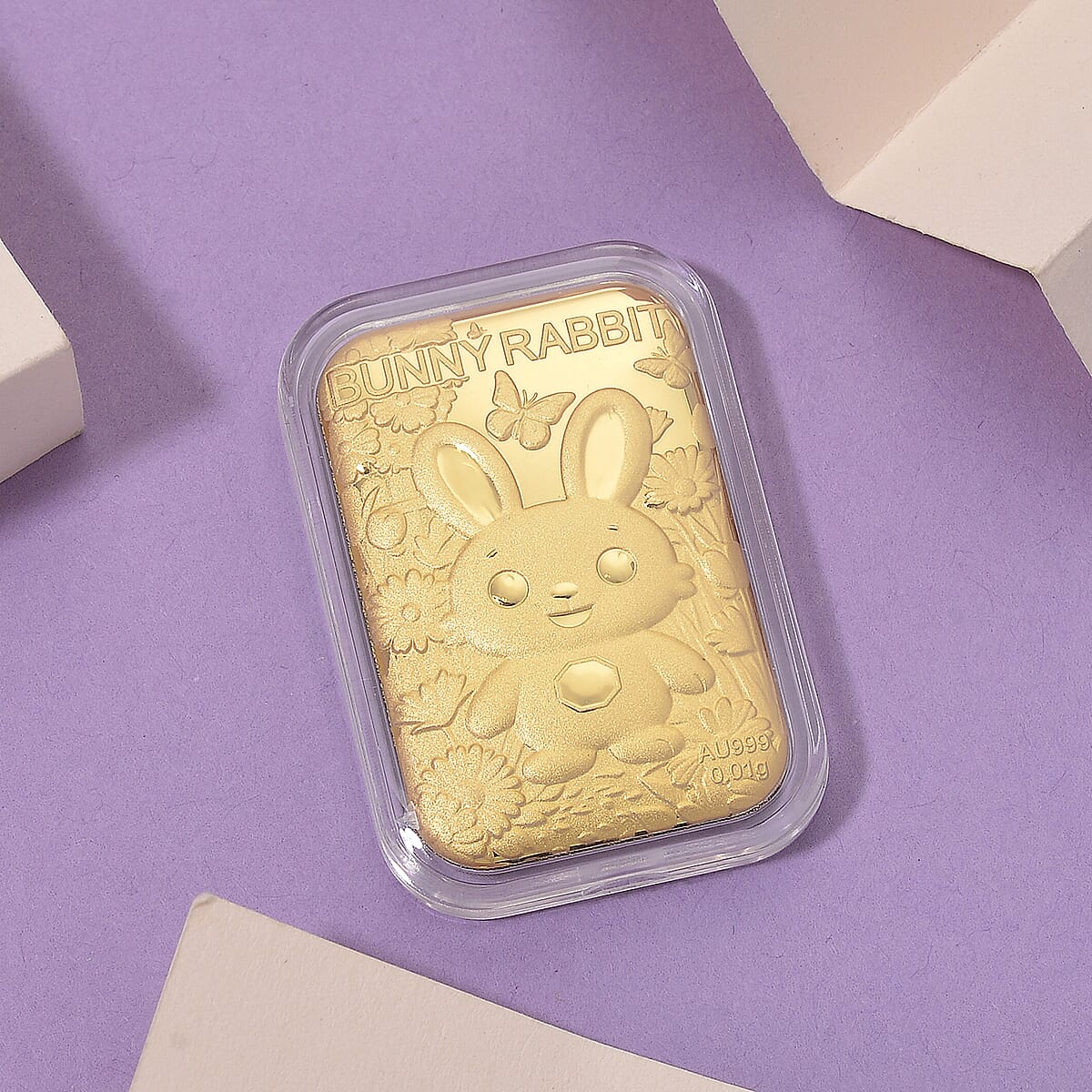 24K Yellow Golden Bunny Rabbit Emboss Sheet 10mg (Del. in 7-10 Days) image number 1