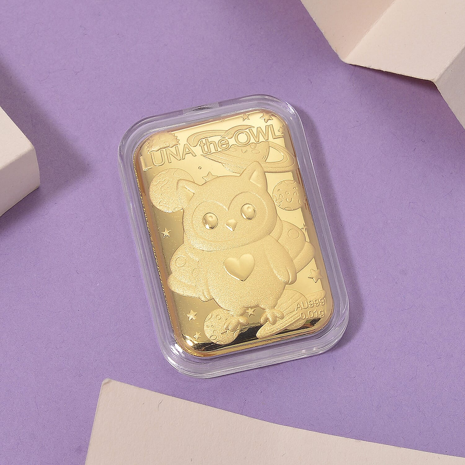  24K Yellow Golden Luna The Owl Emboss Sheet 10mg