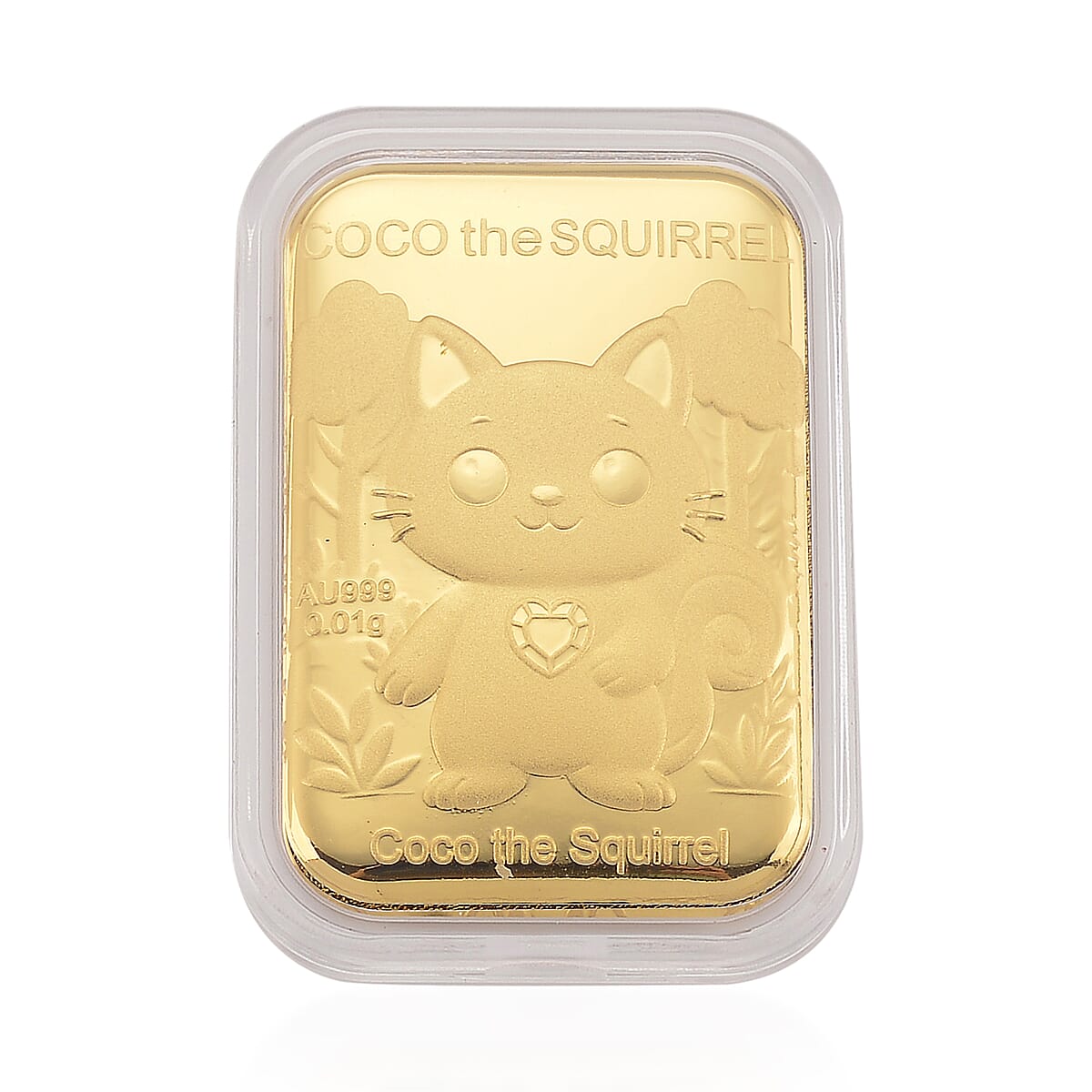 24K Yellow Golden Coco The Squirrel Emboss Sheet 10mg (Del. in 7-10 Days) image number 0