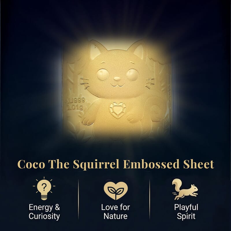 Coco Squirrel 24k Gold Embossed Sheet 10mg