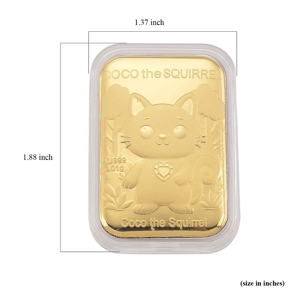 24K Yellow Golden Coco The Squirrel Emboss Sheet 10mg (Del. in 7-10 Days) image number 4
