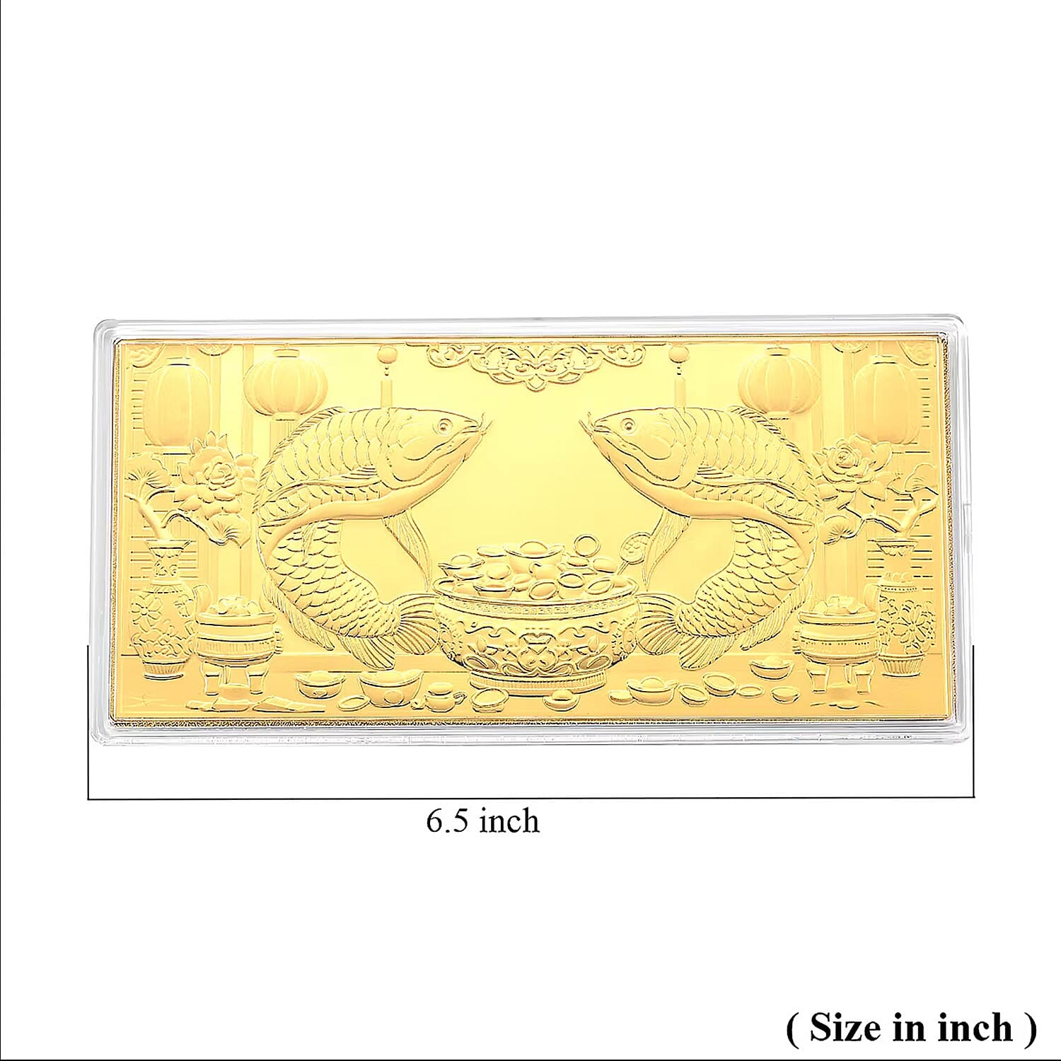 24K Gold Twin Koi – Symbol of Wealth & Prosperity Embossed Sheet 155x75mm (100mg)