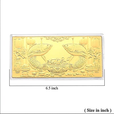 24K Gold Twin Koi – Symbol of Wealth & Prosperity Embossed Sheet 155x75mm (100mg)