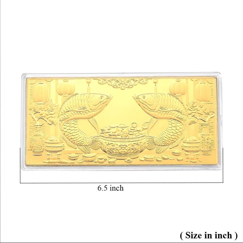 24K Gold Twin Koi – Symbol of Wealth & Prosperity Embossed Sheet 155x75mm (100mg)