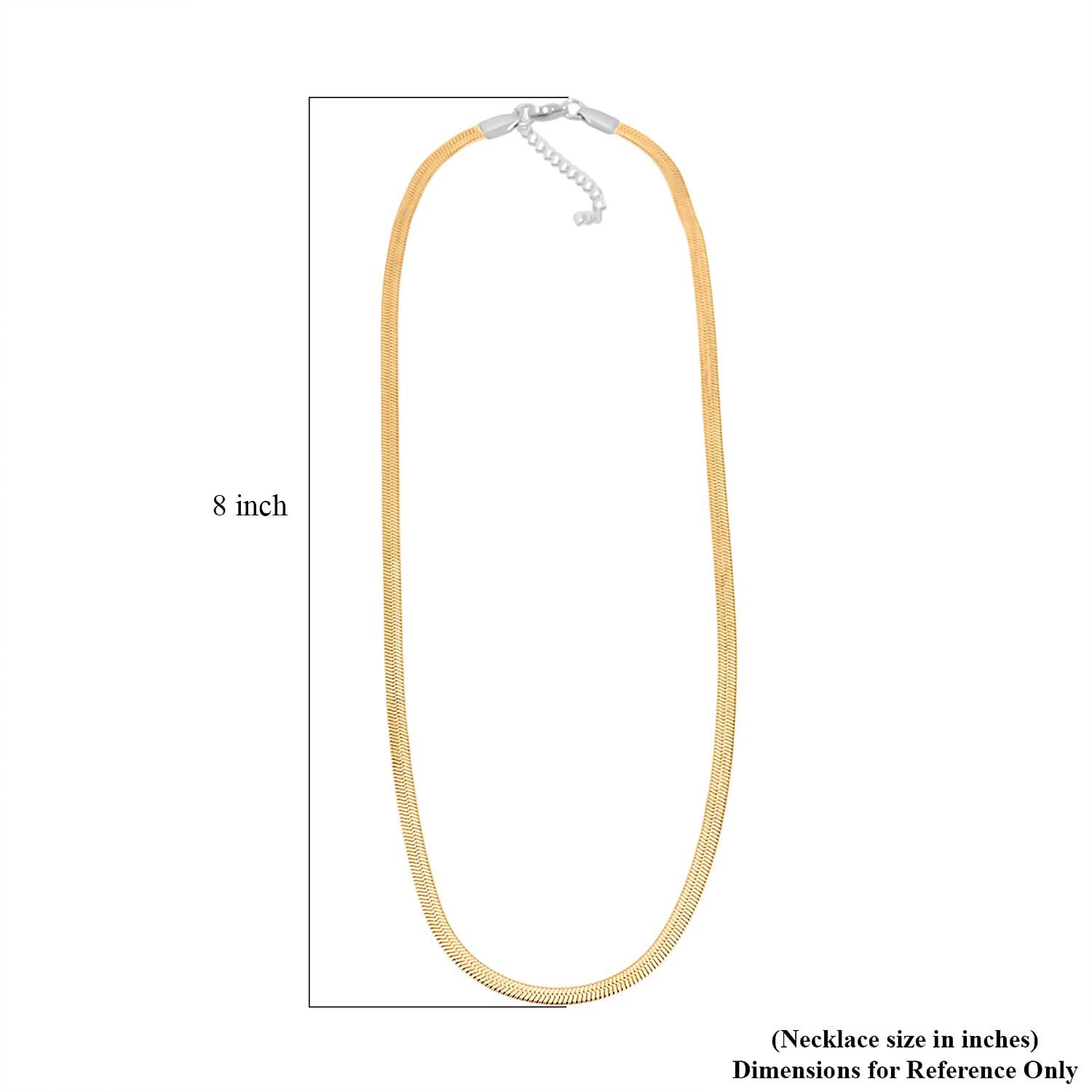 Herringbone Chain Necklace in ION Plated YG and Stainless Steel 20-22 Inches