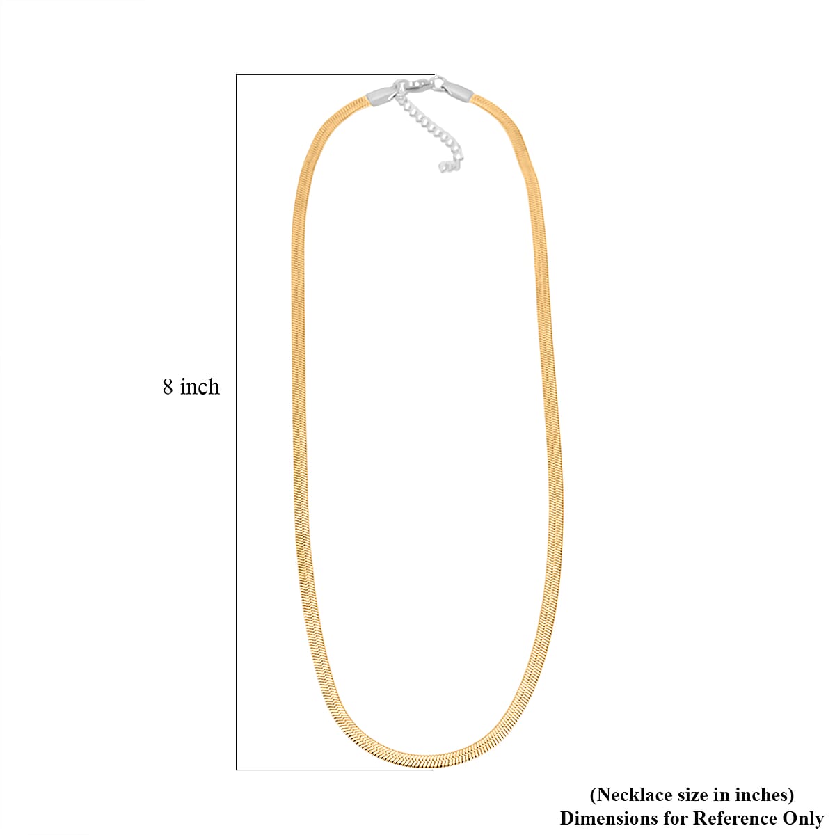 Herringbone Chain Necklace in ION Plated YG and Stainless Steel 20-22 Inches image number 4