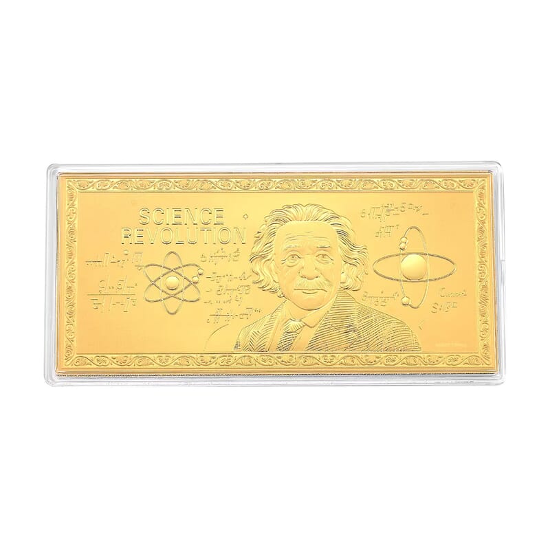 24K Gold Science Revolution Tribute – Spirit of Scientific Discovery Embossed Sheet (155x75mm) 100mg